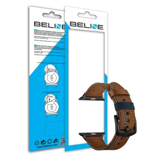 Beline universalus išmaniojo laikrodžio dirželis (22 mm) | dirbtinė oda | rudas