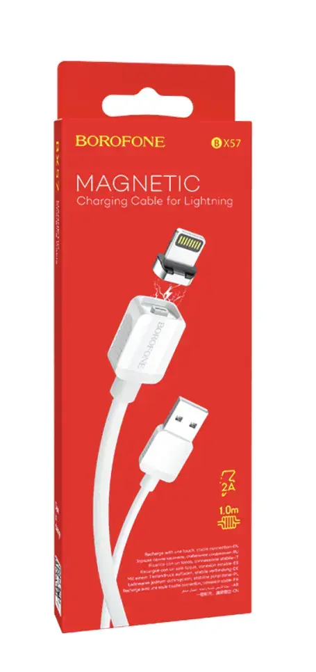 Borofone BX57 datu pārraides un uzlādes vads | USB-A uz Lightning | 12W | 1m | balts