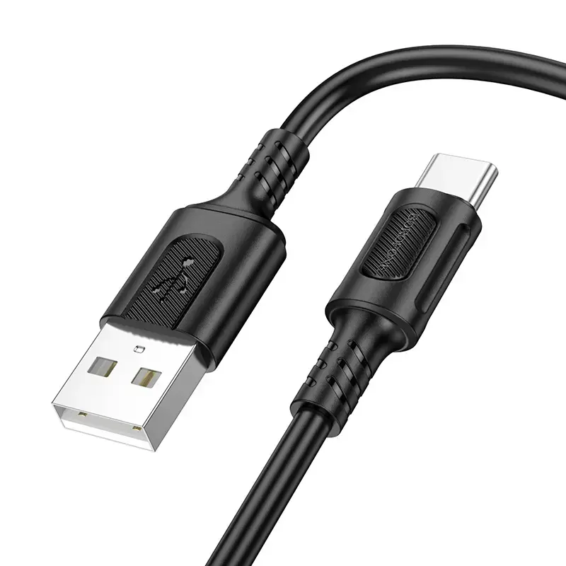Borofone BX111 Feliz duomenų perdavimo ir įkrovimo laidas | USB-A į USB-C | 15W | 1m | juodas