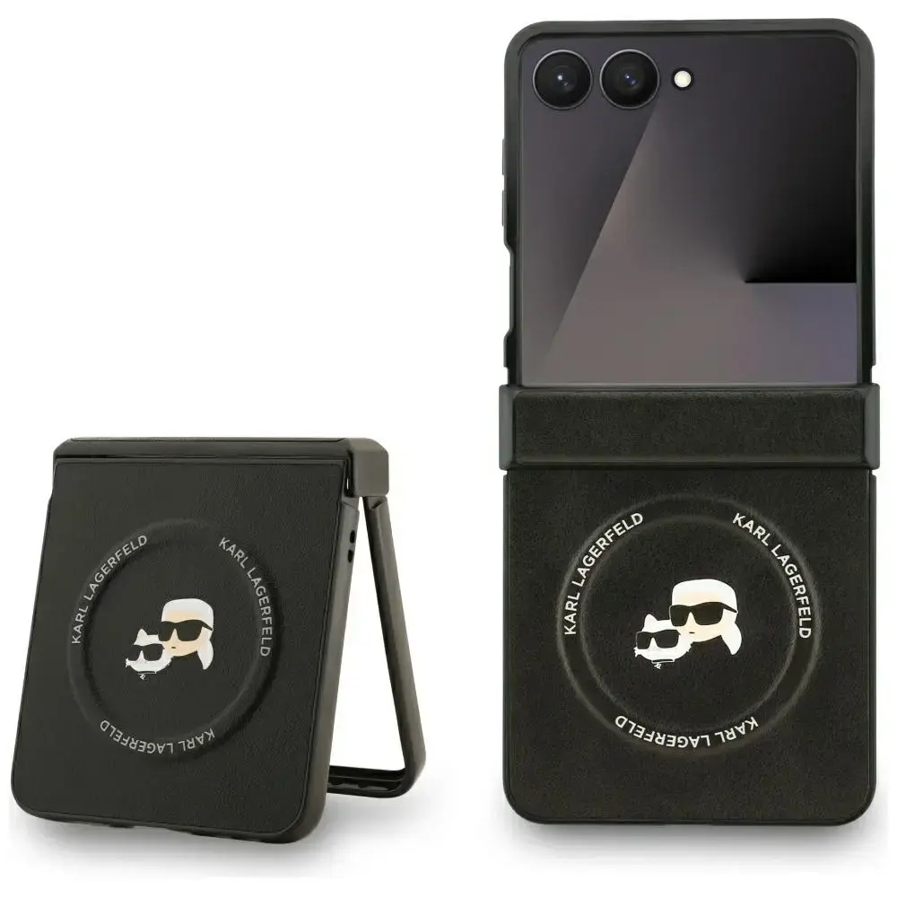 Karl Lagerfeld Karl&Choupette Pins MagSafe Case for Samsung Galaxy Z Flip7 Black
