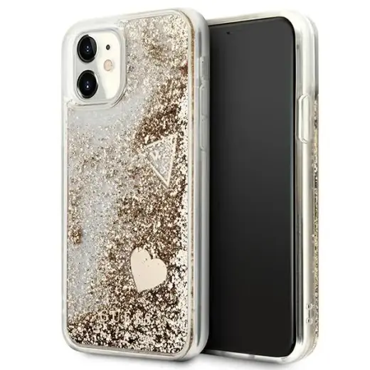 Guess GUOHCN61GLHFLGO Glitter Charms maciņš telefonam iPhone 11 | iPhone XR zelta krāsā