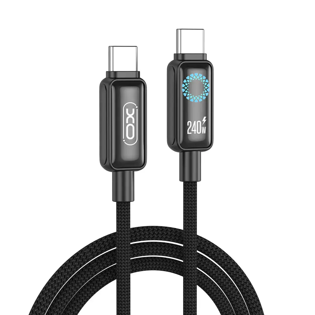 XO cable NB-Q312B PD USB-C - USB-C 2,0m 240W black with LED